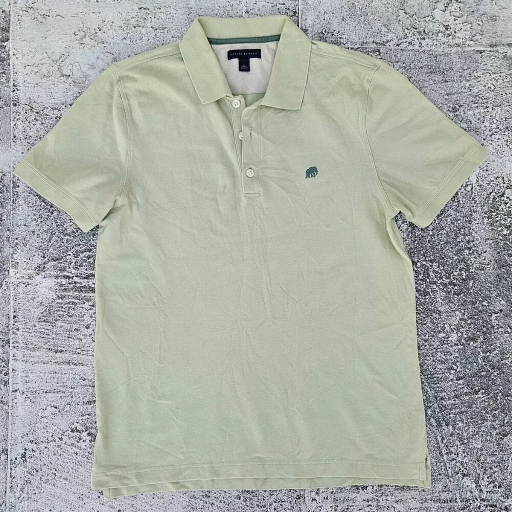 Banana Republic Men Polo Tee Light Green Short Sleeve Cotton T Shirt Size M